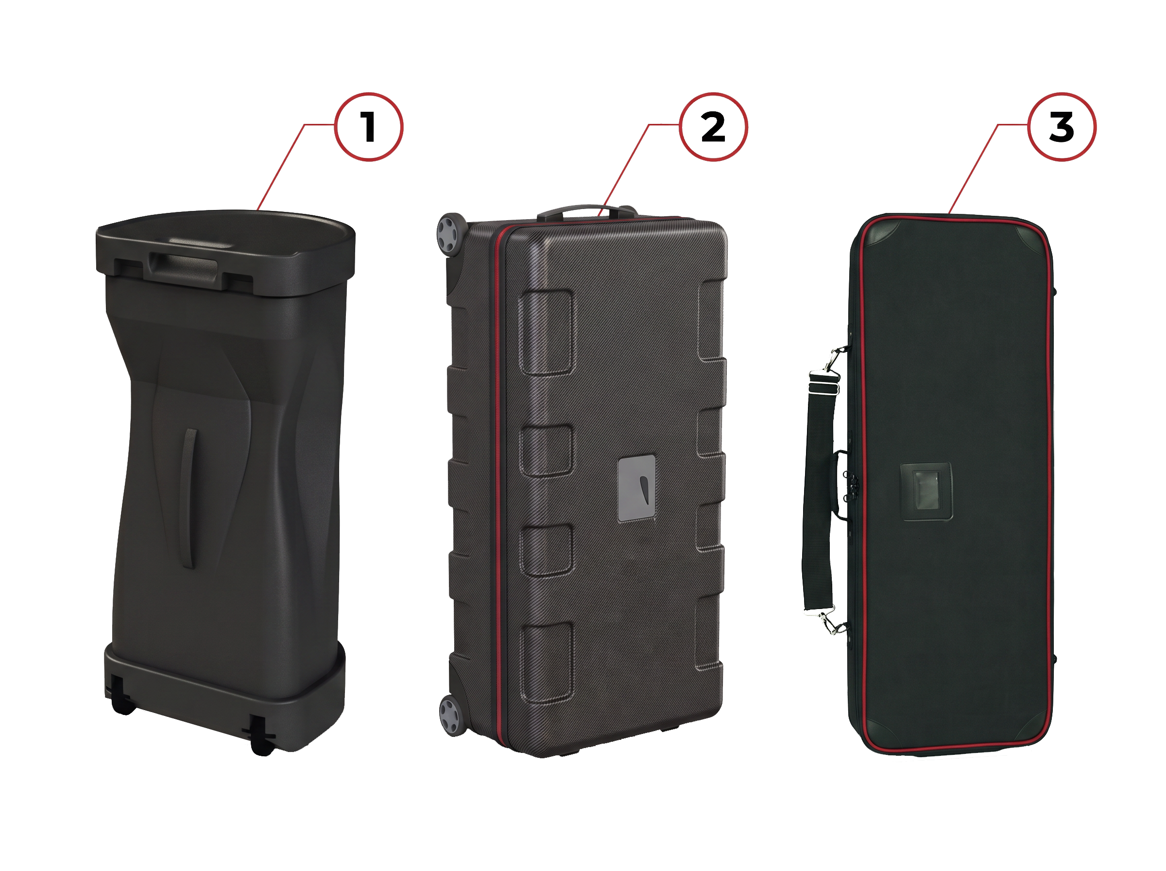Transport case overview 1-3